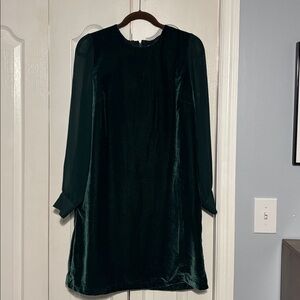 J. Crew Factory Green Velvet Dress